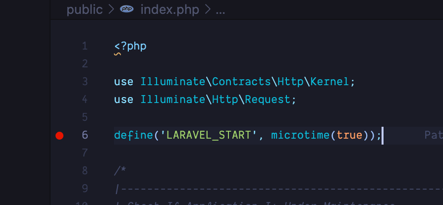 Add debugging to public/index.php